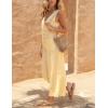 imageYeokou Women Button Down Jumpsuits Cotton Linen Sleeveless Casual Wide Legs Rompers Loose Overall With PocketsLemonyellow