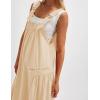 imageYeokou Womens Overall Dress Cotton Barrel Midi Travel Dress Loose Fit Adjustable Straps Big Pockets JumpsuitsApricot