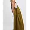 imageYeokou Womens Overall Dress Cotton Barrel Midi Travel Dress Loose Fit Adjustable Straps Big Pockets JumpsuitsArmygreen
