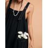 imageYeokou Womens Overall Dress Cotton Barrel Midi Travel Dress Loose Fit Adjustable Straps Big Pockets JumpsuitsBlack