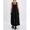 imageYeokou Womens Overall Dress Cotton Barrel Midi Travel Dress Loose Fit Adjustable Straps Big Pockets JumpsuitsBlack
