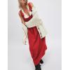 imageYeokou Womens Overall Dress Cotton Barrel Midi Travel Dress Loose Fit Adjustable Straps Big Pockets JumpsuitsRed