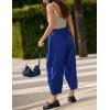 imageYeokou Jumpsuits for Women Casual Summer Sleeveless Romper Cotton Drawstring Elastic Waist Tapered Leg OverallsBlue