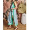 imageYeokou Sleeveless Boho Dress for Women 2025 Matching Shorts Summer Color Block Maxi Beach Dress Sets High Side SlitGreyblue