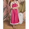 imageYeokou Sleeveless Boho Dress for Women 2025 Matching Shorts Summer Color Block Maxi Beach Dress Sets High Side SlitRosered