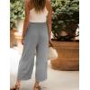 imageYeokou Women Casual Wide Leg Cropped Pants Tiered Ruffle Hem High Waist Vacation Capri Pants with PocketsGrey