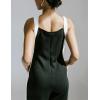 imageYeokou Women Casual Wide Leg Jumpsuit Contrast Side Straps Long Bib Pants Sleeveless Loose Overall with PocketsBlack