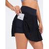 imageYeokou Women Tennis Skirt Shorts Stretchy High Waist Athletic Skorts Workout Sports Mini Skirt with PocketsBlack