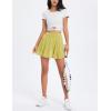 imageYeokou Women Tennis Skirt Shorts Stretchy High Waist Athletic Skorts Workout Sports Mini Skirt with PocketsGreen