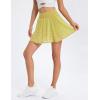 imageYeokou Women Tennis Skirt Shorts Stretchy High Waist Athletic Skorts Workout Sports Mini Skirt with PocketsGreen