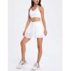 imageYeokou Women Tennis Skirt Shorts Stretchy High Waist Athletic Skorts Workout Sports Mini Skirt with PocketsWhite