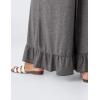 imageYeokou Women Wide Leg Pants Drawstring Elastic High Waist Ruffle Hem Loose Casual Trousers with PocketsGrey