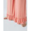 imageYeokou Women Wide Leg Pants Drawstring Elastic High Waist Ruffle Hem Loose Casual Trousers with PocketsPink
