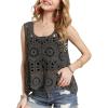 imageYeokou Women Boho Cotton Crochet Sleeveless Vest Floral Pattern Loose Fit Knit Tank Summer Cover Up TopGrey