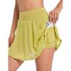 imageYeokou Women Tennis Skirt Shorts Stretchy High Waist Athletic Skorts Workout Sports Mini Skirt with PocketsGreen