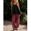 imageYeokou Women Mini Dress Sleeveless ALine Adjustable Button Straps Scoop Neck Cropped Loose Slip Dress with PocketsBlack