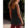 imageYeokou Women Mini Dress Sleeveless ALine Adjustable Button Straps Scoop Neck Cropped Loose Slip Dress with PocketsBlack