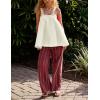 imageYeokou Women Mini Dress Sleeveless ALine Adjustable Button Straps Scoop Neck Cropped Loose Slip Dress with PocketsWhite