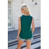 imageYeokou Women Pleated Solid Color Tank Crewneck Ruffled Hem Sleeveless Loose Casual Summer TopTeal
