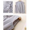 imageYeokou Women Sleeveless Button Down Shirt Ruffled Collar Tank Loose Top Casual Summer Blouse 2025Blue
