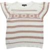 imageYeokou Womens Crochet Sweater Top Short Flutter Sleeve Crew Neck Summer Casual Knit Tank PulloversApricot