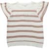 imageYeokou Womens Crochet Sweater Top Short Flutter Sleeve Crew Neck Summer Casual Knit Tank PulloversApricot