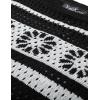 imageYeokou Womens Crochet Sweater Top Short Flutter Sleeve Crew Neck Summer Casual Knit Tank PulloversBlack