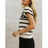 imageYeokou Womens Crochet Sweater Top Short Flutter Sleeve Crew Neck Summer Casual Knit Tank PulloversWhite