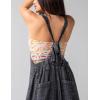 imageYeokou Womens Tie Overall Floral Cotton Jumpsuit Patchwork Pocket Romper Summer Casual OutfitBlack