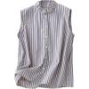 imageYeokou Women Sleeveless Button Down Shirt Ruffled Collar Tank Loose Top Casual Summer Blouse 2025Blue
