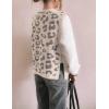 imageYeokou Women Leopard Print Sweater Vest Side Tie Knit Tank Tops Sleeveless Crew Neck Casual Fall OutfitsBeige