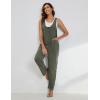 imageYeokou Womens Overalls Linen Cotton Jumpsuits Loose Casual Jumpers with PocketsArmygreen