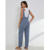 imageYeokou Womens Overalls Linen Cotton Jumpsuits Loose Casual Jumpers with PocketsBluegrey