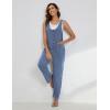 imageYeokou Womens Overalls Linen Cotton Jumpsuits Loose Casual Jumpers with PocketsBluegrey