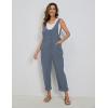 imageYeokou Womens Overalls Linen Cotton Jumpsuits Loose Casual Jumpers with PocketsBluegrey