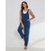 imageYeokou Womens Overalls Linen Cotton Jumpsuits Loose Casual Jumpers with PocketsNavy