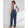 imageYeokou Womens Overalls Linen Cotton Jumpsuits Loose Casual Jumpers with PocketsNavy