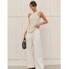 imageYeokou Women Halter Cross Over Collar Tank Knit Sleeveless Top Solid Color Casual Summer BlouseApricot