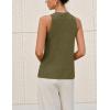 imageYeokou Women Halter Cross Over Collar Tank Knit Sleeveless Top Solid Color Casual Summer BlouseArmygreen