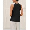 imageYeokou Women Halter Cross Over Collar Tank Knit Sleeveless Top Solid Color Casual Summer BlouseBlack