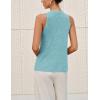 imageYeokou Women Halter Cross Over Collar Tank Knit Sleeveless Top Solid Color Casual Summer BlouseBlue