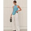 imageYeokou Women Halter Cross Over Collar Tank Knit Sleeveless Top Solid Color Casual Summer BlouseBlue