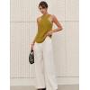 imageYeokou Women Halter Cross Over Collar Tank Knit Sleeveless Top Solid Color Casual Summer BlouseMustardyellow