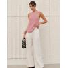 imageYeokou Women Halter Cross Over Collar Tank Knit Sleeveless Top Solid Color Casual Summer BlousePink