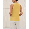 imageYeokou Women Halter Cross Over Collar Tank Knit Sleeveless Top Solid Color Casual Summer BlouseYellow