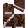 imageYeokou Lace Mini Shirt Dress Cotton Summer Casual Short Sleeve Womens Button Down Romper Dresses BlackXS