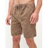 imageYeokou Mens Casual Shorts Summer Loose Fit Lightweight Elastic Waist Drawstring Pockets Beach Golf Walk ShortsBrown