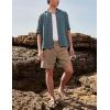 imageYeokou Mens Casual Shorts Summer Loose Fit Lightweight Elastic Waist Drawstring Pockets Beach Golf Walk ShortsBrown