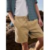 imageYeokou Mens Casual Shorts Summer Loose Fit Lightweight Elastic Waist Drawstring Pockets Beach Golf Walk ShortsKhaki