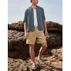 imageYeokou Mens Casual Shorts Summer Loose Fit Lightweight Elastic Waist Drawstring Pockets Beach Golf Walk ShortsKhaki